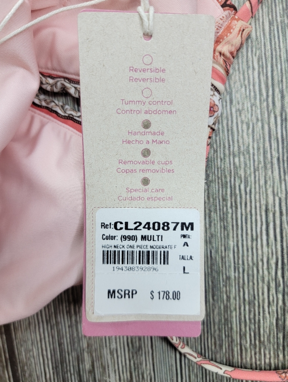 Cosita Linda NWT Abloom High Neck Vutour Lace Up Reversible One Piece Swimsuit - Picture 9 of 13